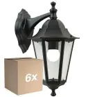 Multipack 6x Nordlux Cardiff Down Wall Light Aluminium Black | Suitable for 1x E27